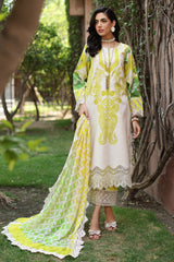 CCS-4-24 | 3PC Unstitched Suit Embroidered Lawn Combination By Charizma