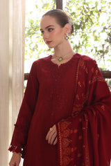 3-PC Unstitched Printed Khaddar Noor By Saadia Asad | Ember