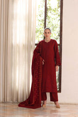 3-PC Unstitched Printed Khaddar Noor By Saadia Asad | Ember