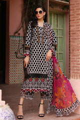 CCS-4-21 | 3PC Unstitched Suit Embroidered Lawn Combination By Charizma
