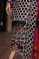 CCS-4-21 | 3PC Unstitched Suit Embroidered Lawn Combination By Charizma