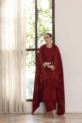 3-PC Unstitched Printed Khaddar Noor By Saadia Asad | Ember