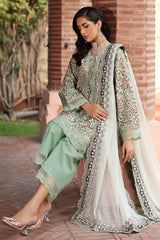 CCS-4-26 | 3PC Unstitched Suit Embroidered Lawn Combination By Charizma