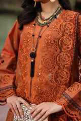 CCS-4-25 | 3PC Unstitched Suit Embroidered Lawn Combination By Charizma