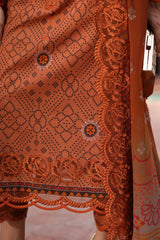 CCS-4-25 | 3PC Unstitched Suit Embroidered Lawn Combination By Charizma