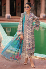 CCS-4-22 | 3PC Unstitched Suit Embroidered Lawn Combination By Charizma