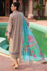 CCS-4-22 | 3PC Unstitched Suit Embroidered Lawn Combination By Charizma