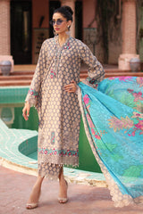 CCS-4-22 | 3PC Unstitched Suit Embroidered Lawn Combination By Charizma