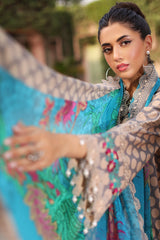 CCS-4-22 | 3PC Unstitched Suit Embroidered Lawn Combination By Charizma