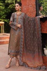 CCS-4-27 | 3PC Unstitched Suit Embroidered Lawn Combination By Charizma