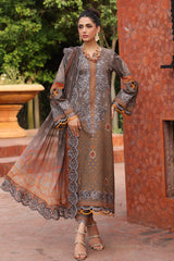 CCS-4-27 | 3PC Unstitched Suit Embroidered Lawn Combination By Charizma