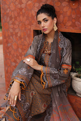 CCS-4-27 | 3PC Unstitched Suit Embroidered Lawn Combination By Charizma