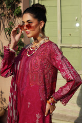 CCS-4-23 | 3PC Unstitched Suit Embroidered Lawn Combination By Charizma