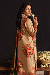 CMW4-2 | 3Pc Unstitched Suit Winter Emb Printed Acrylic Viscose Miraas By Charizma