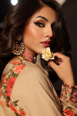 CMW4-2 | 3Pc Unstitched Suit Winter Emb Printed Acrylic Viscose Miraas By Charizma