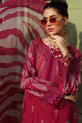 CCS-4-23 | 3PC Unstitched Suit Embroidered Lawn Combination By Charizma