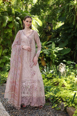 D3-A Mink Schifli | 3PC Unstitched Luxury Chikankari Lawn Noor By Sadia Asad