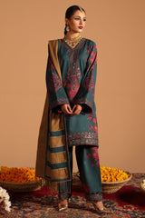 CMW4-1 | 3Pc Unstitched Suit Winter Emb Printed Acrylic Viscose Miraas By Charizma