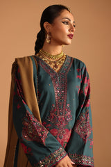 CMW4-1 | 3Pc Unstitched Suit Winter Emb Printed Acrylic Viscose Miraas By Charizma