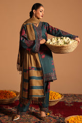 CMW4-1 | 3Pc Unstitched Suit Winter Emb Printed Acrylic Viscose Miraas By Charizma