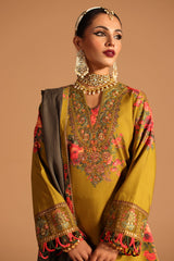 CMW4-5 | 3Pc Unstitched Suit Winter Emb Printed Acrylic Viscose Miraas By Charizma