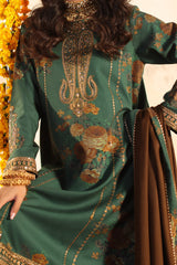 CMW4-4 | 3Pc Unstitched Suit Winter Emb Printed Acrylic Viscose Miraas By Charizma