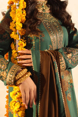 CMW4-4 | 3Pc Unstitched Suit Winter Emb Printed Acrylic Viscose Miraas By Charizma