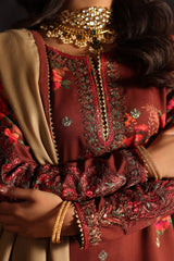 CMW4-8 | 3Pc Unstitched Suit Winter Emb Printed Acrylic Viscose Miraas By Charizma