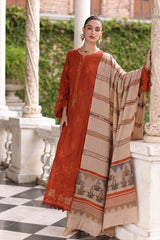 3-PC Unstitched Printed Khaddar Noor By Saadia Asad | Rustique