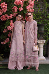 3-PC Unstitched Schiffli Embroidered Lawn Noor By saadia Asad | D8- Pink