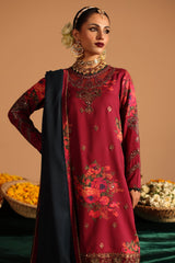 CMW4-3 | 3Pc Unstitched Suit Winter Emb Printed Acrylic Viscose Miraas By Charizma