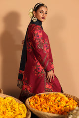 CMW4-3 | 3Pc Unstitched Suit Winter Emb Printed Acrylic Viscose Miraas By Charizma