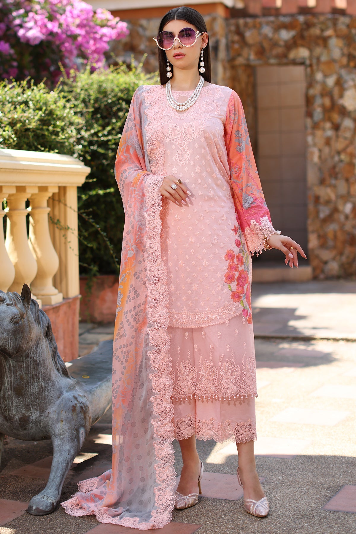 CRS4-14 | 3PC Unstitched Embroidered Lawn Reem By Charizma