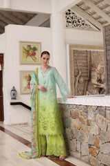 D5-A Aqua Ombre | 3PC Unstitched Luxury Chikankari Lawn Noor By Sadia Asad