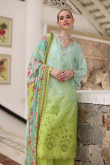 D5-A Aqua Ombre | 3PC Unstitched Luxury Chikankari Lawn Noor By Sadia Asad