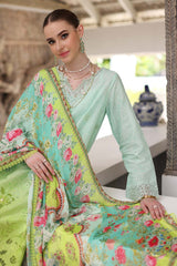 D5-A Aqua Ombre | 3PC Unstitched Luxury Chikankari Lawn Noor By Sadia Asad