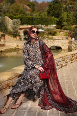 D2-B | 3Pc Unstitched Suit Embroidered Lawn Luxe Chikankaari'25 Noor By Sadia Asad