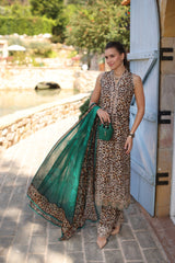 D2-A | 3Pc Unstitched Suit Embroidered Lawn Luxe Chikankaari'25 Noor By Sadia Asad