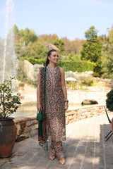 D2-A | 3Pc Unstitched Suit Embroidered Lawn Luxe Chikankaari'25 Noor By Sadia Asad