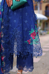 CRS4-23 | 3PC Unstitched Suit Embroidered Lawn Collection Reem By Charizma