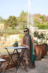 D2-A | 3Pc Unstitched Suit Embroidered Lawn Luxe Chikankaari'25 Noor By Sadia Asad