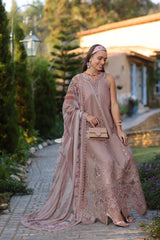 D6-B | 3Pc Unstitched Suit Embroidered Lawn Luxe Chikankaari'25 Noor By Sadia Asad