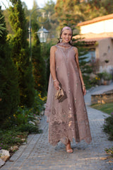 D6-B | 3Pc Unstitched Suit Embroidered Lawn Luxe Chikankaari'25 Noor By Sadia Asad