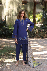 Unstitched 3-PC Eid Luxe PrintedKari By Saadia Asad | D1-A