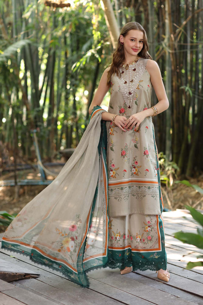 Unstitched 3-PC Eid Luxe PrintedKari By Saadia Asad | D1-A