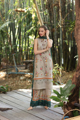 Unstitched 3-PC Eid Luxe PrintedKari By Saadia Asad | D1-A