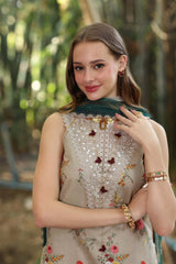 Unstitched 3-PC Eid Luxe PrintedKari By Saadia Asad | D1-A