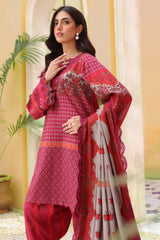 SHW4-06 | 3Pc Unstitched Suit Embroidered Fall Winter Linen Shawl Sheen By Charizma