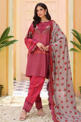 SHW4-06 | 3Pc Unstitched Suit Embroidered Fall Winter Linen Shawl Sheen By Charizma