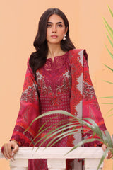 SHW4-06 | 3Pc Unstitched Suit Embroidered Fall Winter Linen Shawl Sheen By Charizma
